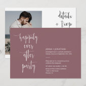 Invitation Purple Dusty Heureux Jamais Après QR Code Photo (Devant / Derrière)