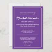 Invitation Purple Edgy Abstrait Torn Photo Graduation (Dos)