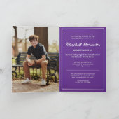 Invitation Purple Edgy Abstrait Torn Photo Graduation (Intérieur)