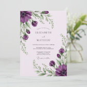 Invitation Purple Efflorescent Spring Wedding (Debout devant)
