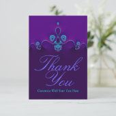 Invitation Purple Elegance Merci Note (Debout devant)