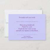 Invitation Purple Elegance Merci Note (Dos)