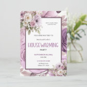 Invitation Purple Elegant Floral Foyer Parti (Debout devant)