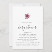 Invitation Purple Elegant Simple Fille Baby shower (Devant)