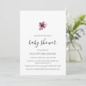 Invitation Purple Elegant Simple Fille Baby shower (Debout devant)
