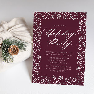 Invitation Purple Elegant Snowflake Fête Fête