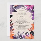 Invitation Purple enchanté + Mariage d'Halloween floral orang (Dos)