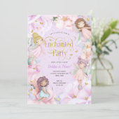 Invitation Purple Enchanted fête, Jardin fée rose (Debout devant)