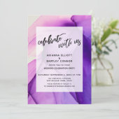 Invitation Purple Enks fête avec nous Réception de mariage (Debout devant)