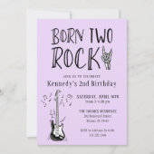Invitation Purple et Black Born Two Rock Guitare 2e anniversa (Devant)