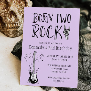 Invitation Purple et Black Born Two Rock Guitare 2e anniversa