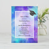 Invitation Purple et Blue Galaxy Espace Graduation Abstraite (Debout devant)