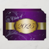 Invitation Purple et Gold 2025 Graduation (Devant / Derrière)
