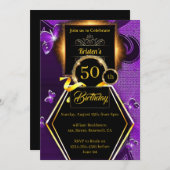 Invitation Purple et Gold 50e anniversaire (Devant / Derrière)