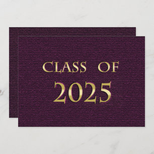 Invitation Purple et Gold Classe de 2025 Graduation Party