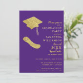 Invitation Purple et Gold Classe de 2025 Graduation Party (Debout devant)