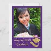 Invitation Purple et Gold Classe de 2025 Graduation Party (Dos)
