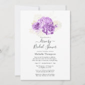 Invitation Purple et Ivory Floral Drive par douche (Devant)