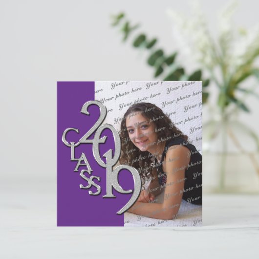 Invitation Purple et Silver 2019 Graduation (Debout devant)