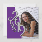 Invitation Purple et Silver 2019 Graduation (Devant)