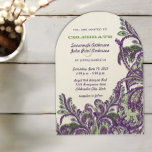 Invitation Purple et vert Vintage Peacock Paisley Mariage<br><div class="desc">Purple et vert Vintage Peacock Paisley Mariage Vintage Paisley Rustic Luxe Collection Mariage</div>