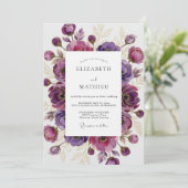 Invitation Purple Ethereal Bloom Wedding (Debout devant)