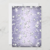 Invitation Purple Étincelle Tiara & Étoiles Quinceanera Invit (Dos)