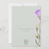 Invitation Purple Eustomas Mariage Anniversaire 50 ans (Dos)