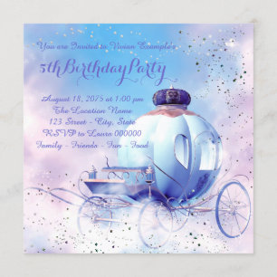 Invitation Purple Fairy Tale Princess Anniversaire