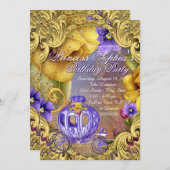 Invitation Purple Fairytale Princess Anniversaire (Devant / Derrière)