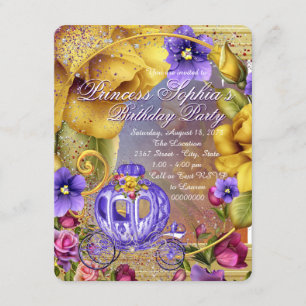 Invitation Purple Fairytale Princess Anniversaire