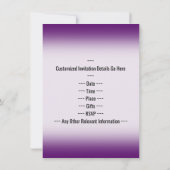 Invitation Purple, Faux Gold 12e anniversaire Célébration + N (Dos)