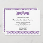 Invitation Purple Felicidades Inséparables Papel Picado (Devant / Derrière)