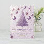 Invitation Purple Festive Noël Ornament Party d'échange (Debout devant)