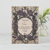 Invitation Purple Filigree et Thorn Rose Goth Mariage (Debout devant)