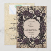Invitation Purple Filigree et Thorn Rose Goth Mariage (Devant / Derrière)