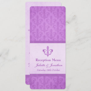 Invitation Purple Fleur De Lis menu du dîner d'accueil