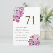 Invitation Purple Floral Botanical Simple Chic 71e anniversai (Debout devant)