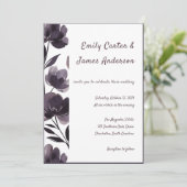 Invitation Purple Floral Botanical Wedding (Debout devant)