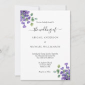 Invitation Purple Floral Eucalyptus Verdure Mariage élégant (Devant)