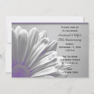 Invitation Purple Floral Faits saillants Mariage Anniversaire