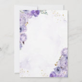 Invitation Purple Floral Fille Première Sainte Communion Croi (Dos)