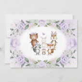 Invitation Purple Floral Forêt sauvage Un Anniversaire fête (Dos)