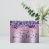 Invitation Purple Floral Gothic serez-vous ma servante d'honn (Debout devant)