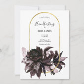 Invitation Purple Floral Gothique Boho Pagan Handfasting (Devant)
