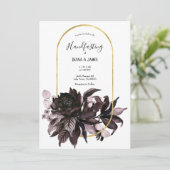 Invitation Purple Floral Gothique Boho Pagan Handfasting (Debout devant)