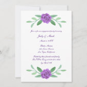 Invitation Purple Floral Green Foliage Engagement (Devant)