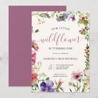 Purple Floral Gurl Petit Fleur sauvage 1er anniver