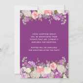 Invitation Purple Floral Jardin Marionnette fête Anniversaire (Dos)
