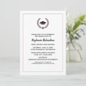 Invitation Purple Floral Pattern Parti de Graduation (Debout devant)
